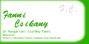 fanni csikany business card