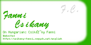 fanni csikany business card